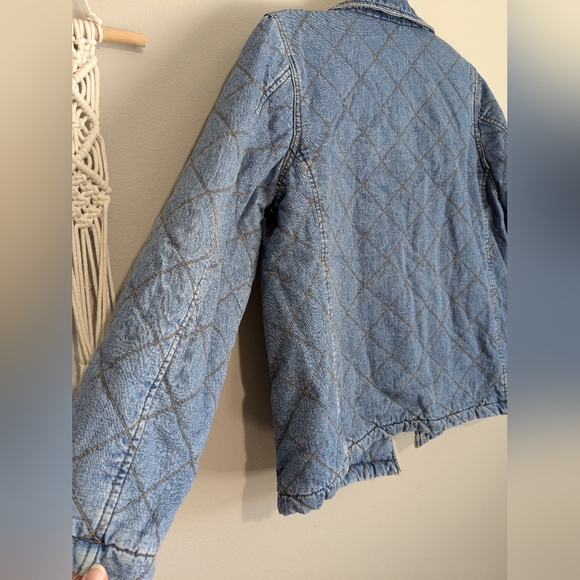 Lauren Jean Company Quilted Denim Flannel Plaid Lined Jean Jacket S - Picture 10 of 11